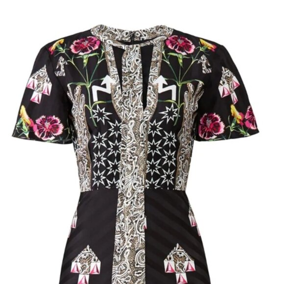 Temperley London Women's Flux Abstract Satin Midi Dress Black Size 6 - Picture 12 of 15